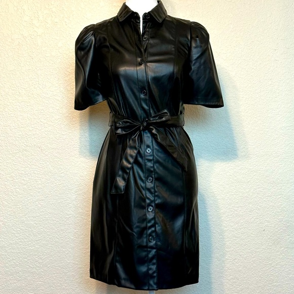 NWT DKNY Faux Leather Dress - Picture 3 of 8
